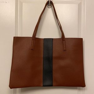 Vince Camuto Brown and Black Leather Tote